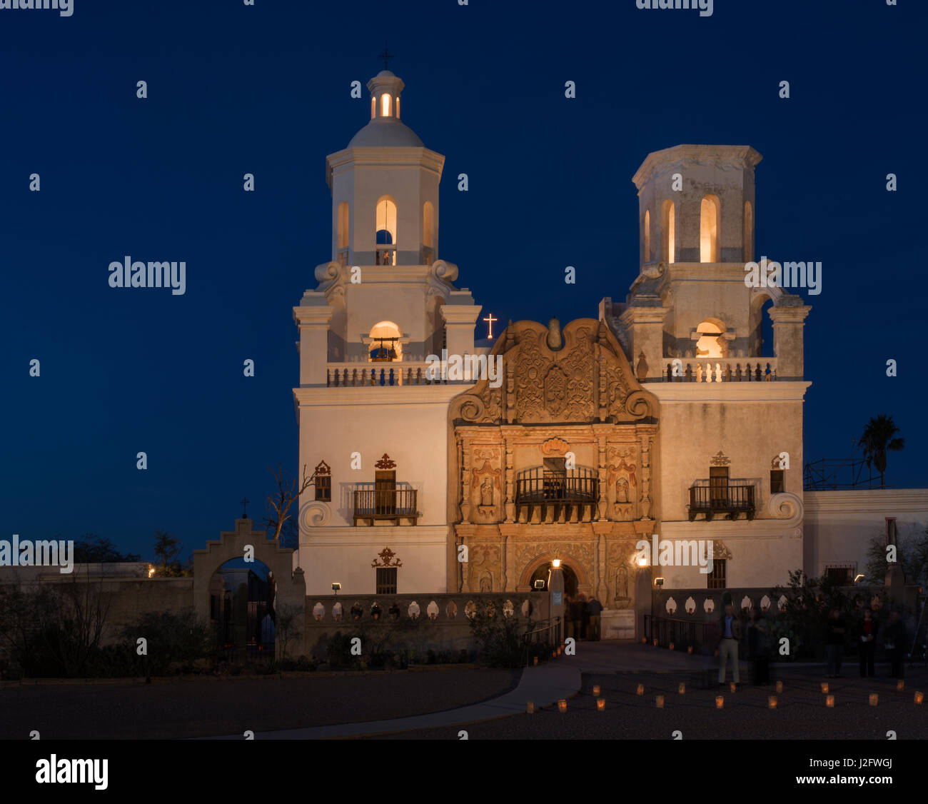 Stati Uniti d'America, Arizona, Tucson, la Missione di San Xavier del Bac (formato di grandi dimensioni disponibili) Foto Stock