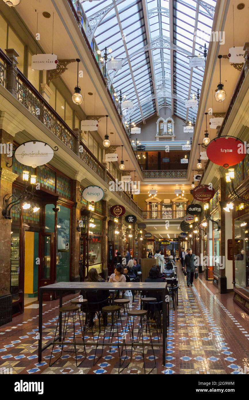 La storica vittoriana di Strand shopping arcade, Sydney, Australia Foto Stock
