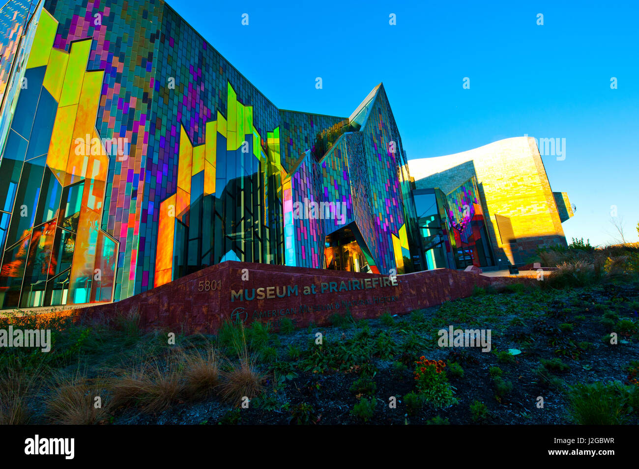 Stati Uniti d'America, Kansas, Overland Park, Prairie Fire Museum, unica e straordinaria architettura Foto Stock