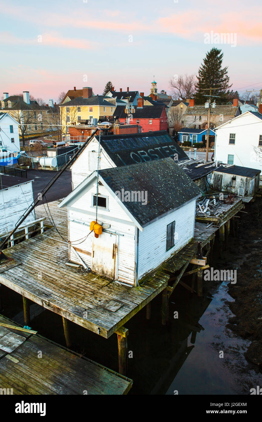 L'estremità meridionale all'alba, Portsmouth, New Hampshire. Foto Stock