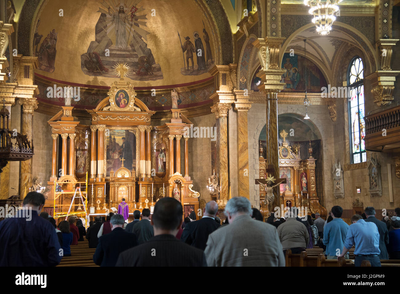 Interno di san Giovanni Cantius chiesa di Chicago Foto Stock