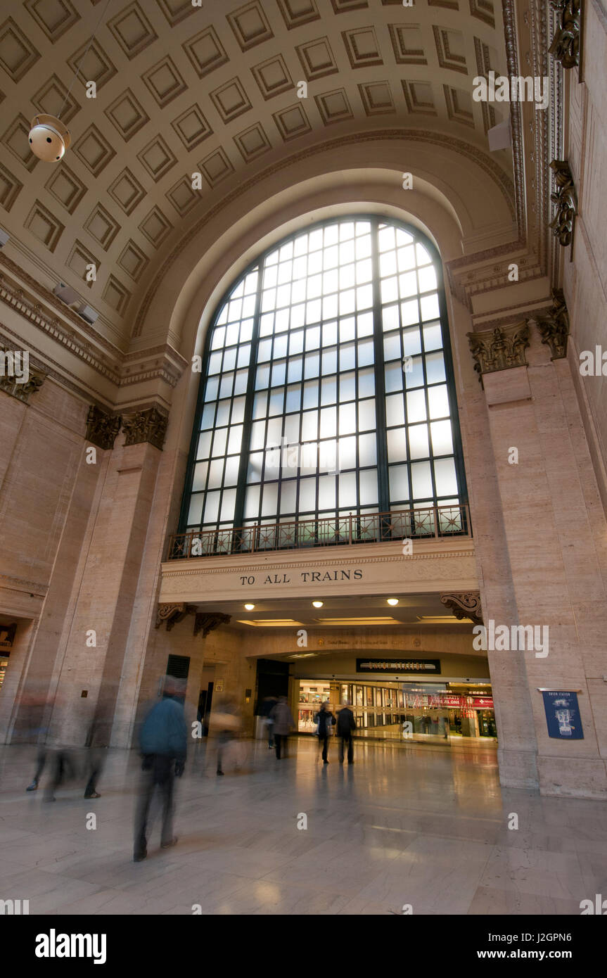 La grande sala della Union Station in Chicago, aperto 1925 Foto Stock