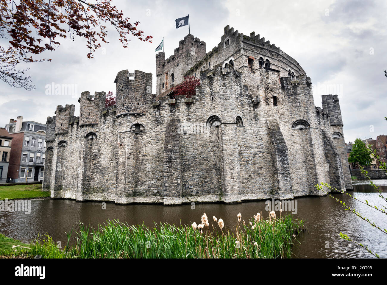 Castello di Gravensteen a Gand, Belgio Foto Stock