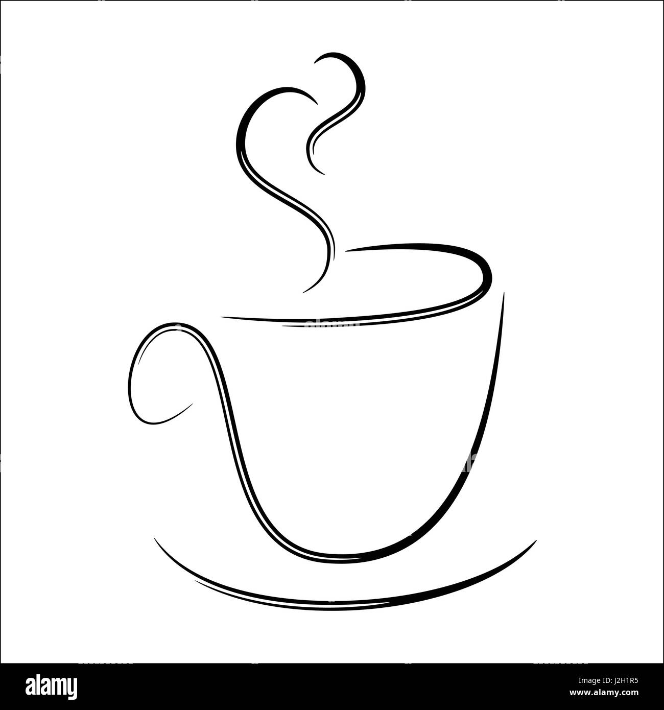 Stilizzata fumante tazza da caffè Immagine e Vettoriale - Alamy