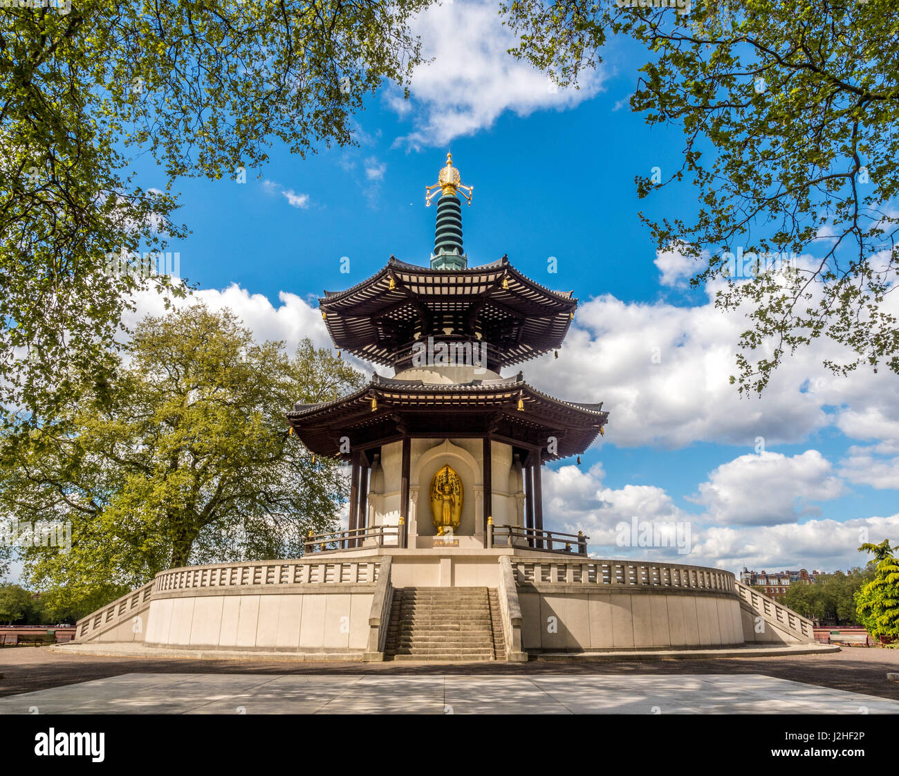 Pagoda della Pace, Battersea Park nel quartiere di Wandsworth, Londra, Regno Unito. Foto Stock