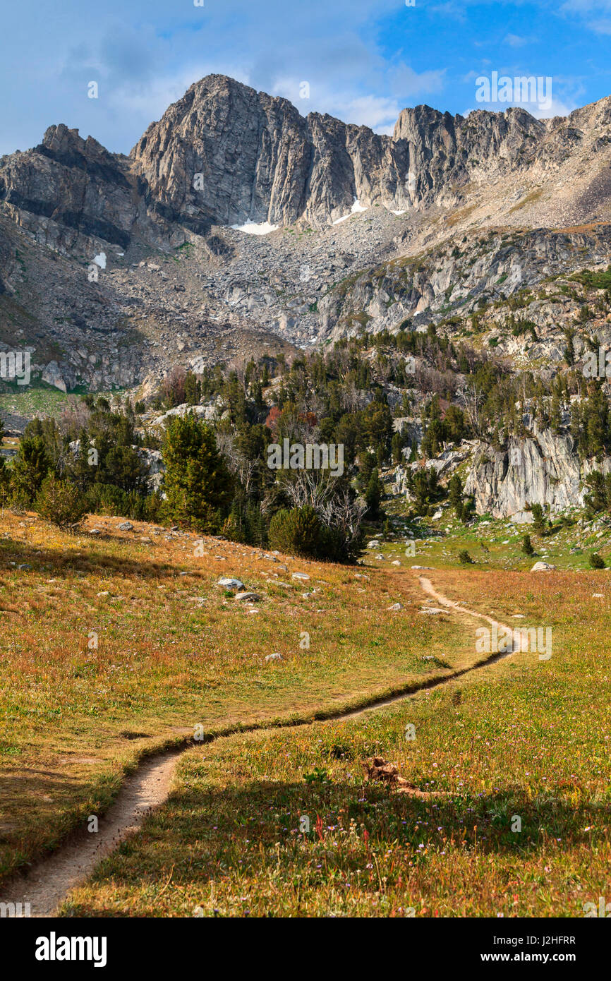 Il sentiero che conduce al Bacino di alveare al di fuori di Big Sky, Montana Foto Stock