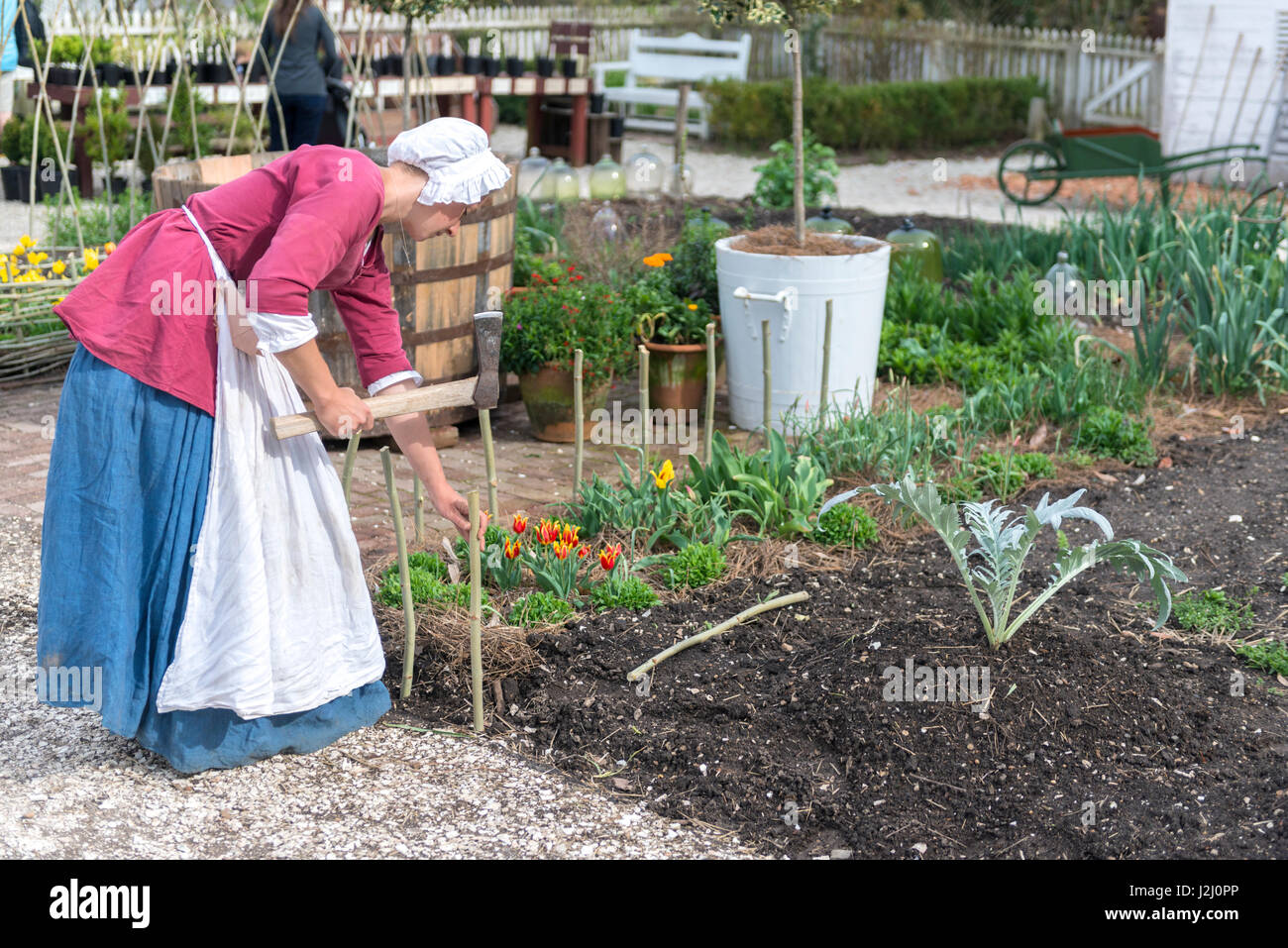 Stati Uniti d'America, Virginia, Williamsburg, Colonial Williamsburg, giardino (formato di grandi dimensioni disponibili) Foto Stock