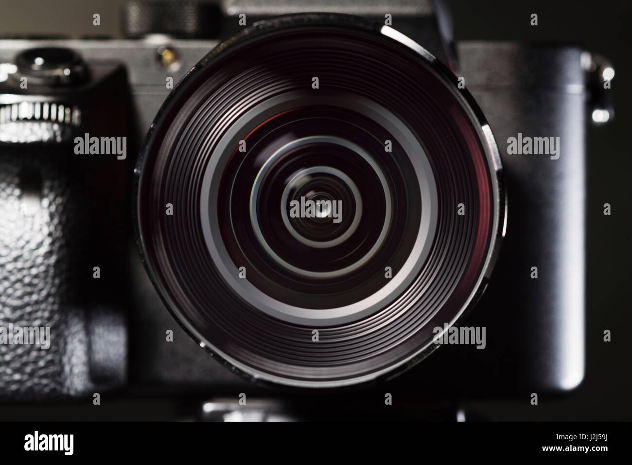 Obiettivo della fotocamera. Foto Stock