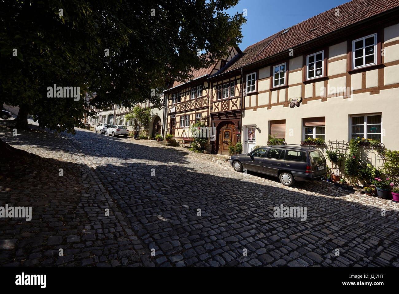 Centro storico della città di Königsberg, distretto rurale ad Hassfurt, bassa Franconia, Baviera, Germania Foto Stock