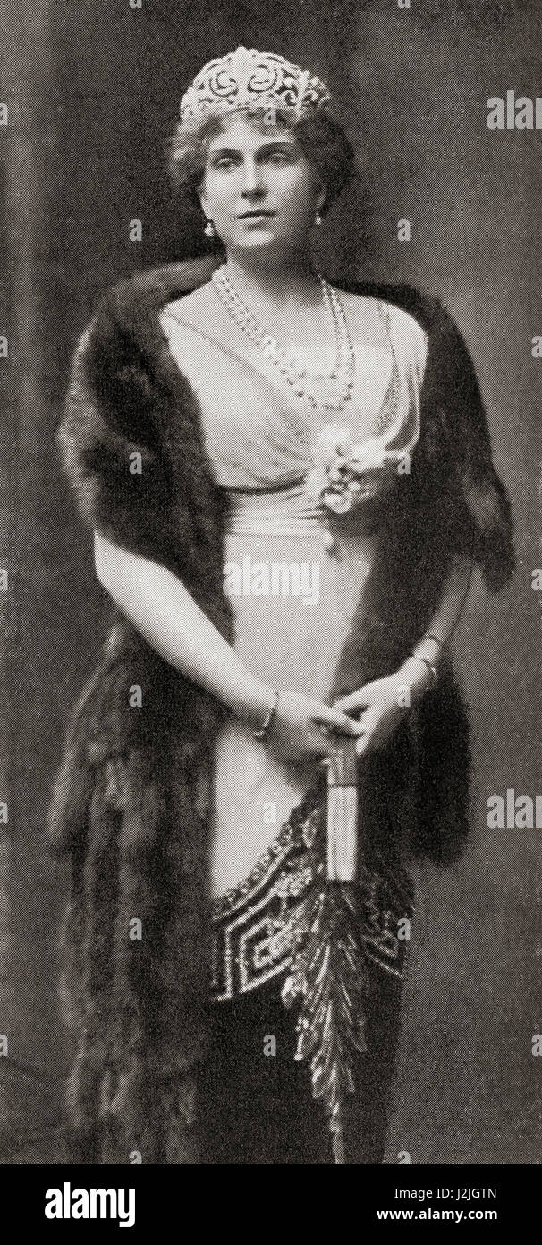 Victoria Eugenia di Battenberg, 1887 - 1969. La regina di Spagna come la moglie di Re Alfonso XIII. Da Hutchinson nella storia delle nazioni, pubblicato 1915. Foto Stock