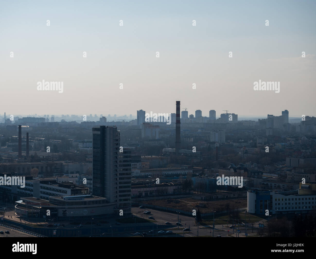 Città da Bird la prospettiva. Minsk, Repablic della Bielorussia. Foto Stock