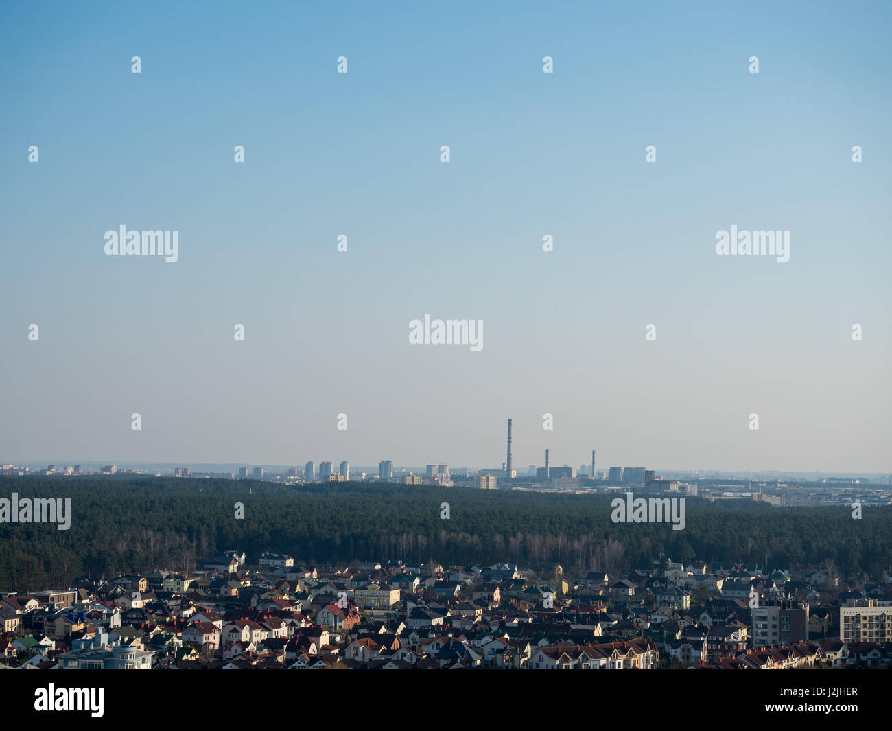 Città da Bird la prospettiva. Minsk, Repablic della Bielorussia. Foto Stock