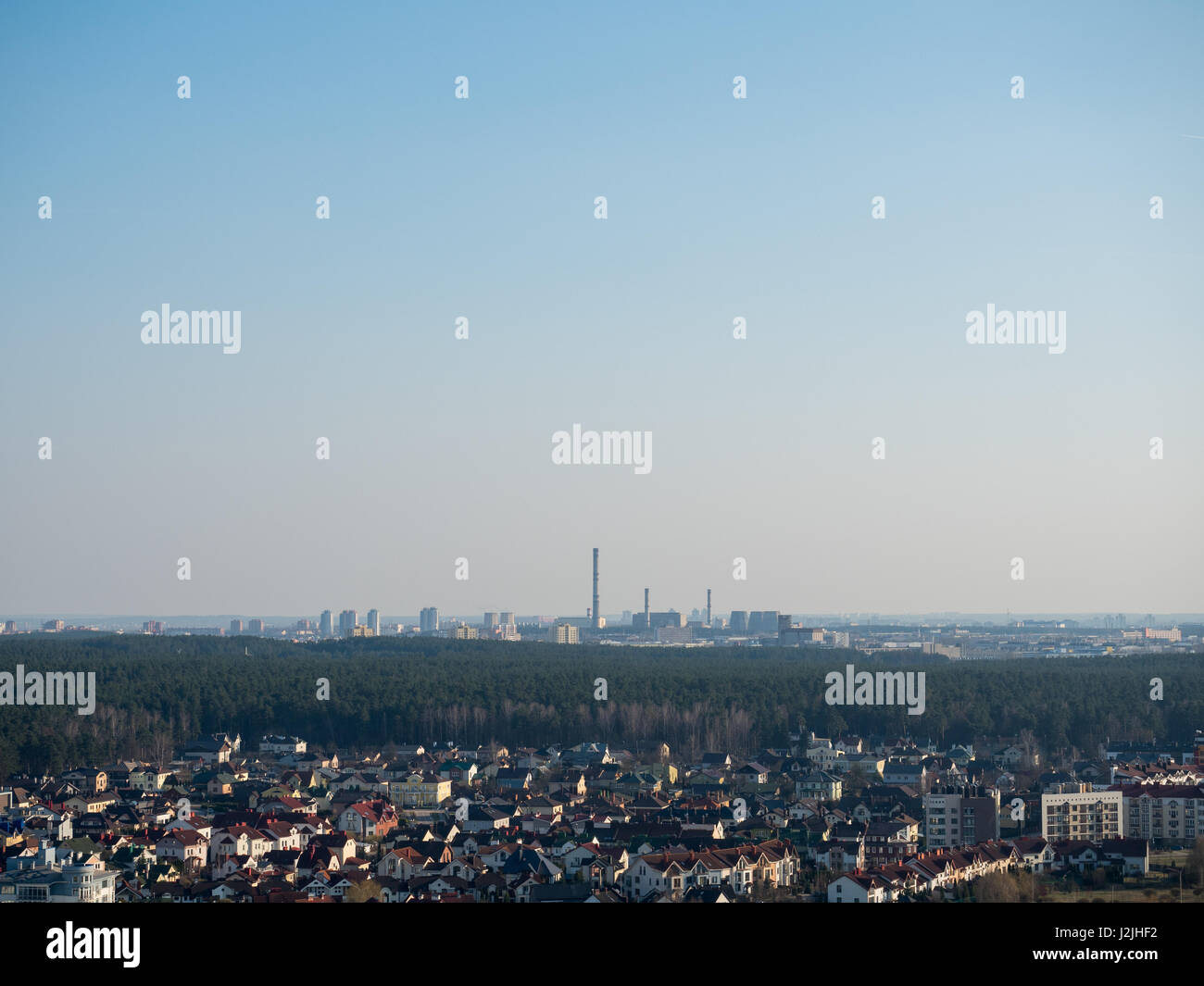 Città da Bird la prospettiva. Minsk, Repablic della Bielorussia. Foto Stock