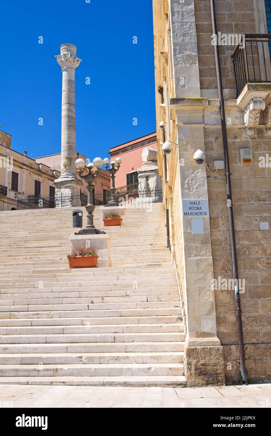 Colonne romane. Brindisi. La Puglia. L'Italia. Foto Stock