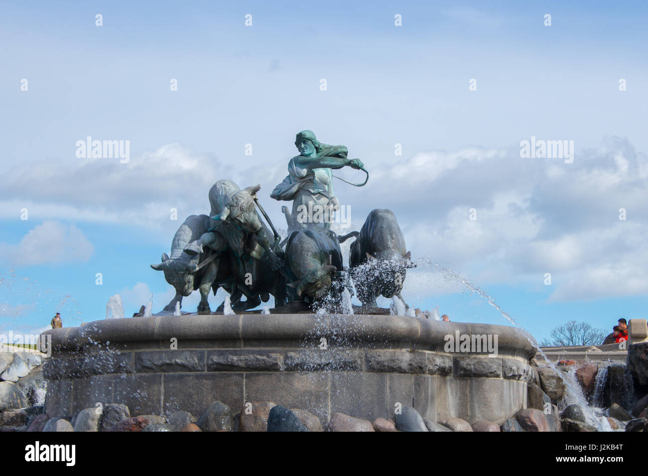 La Fontana Gefion a Copenhagen la capitale della Danimarca. Foto Stock