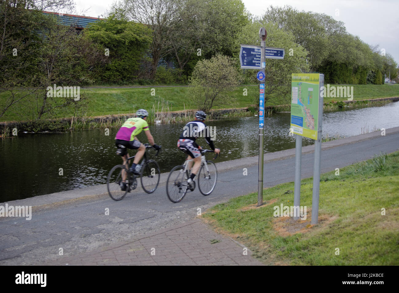 Forth & Clyde Canale ciclisti route 754 Foto Stock