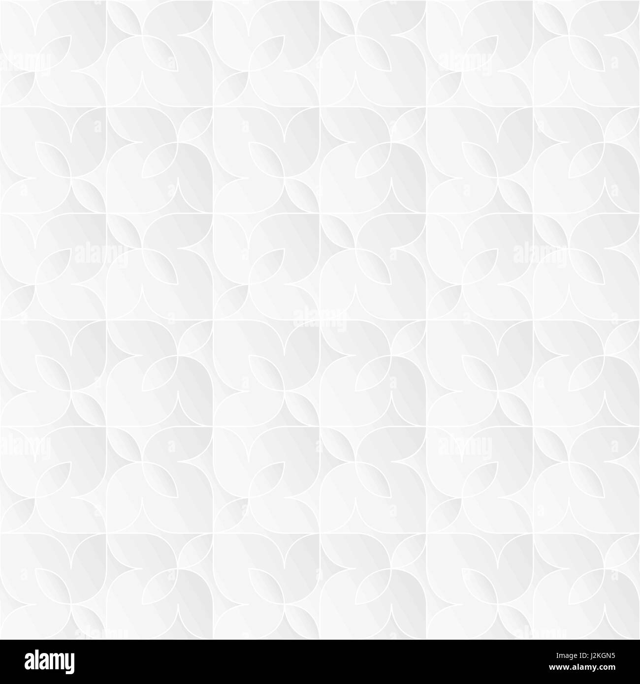 Bianco neutro texture. Decorative sfondo floreale con 3d a mosaico effetto della carta. Vector seamless modello ripetitivo. Illustrazione Vettoriale