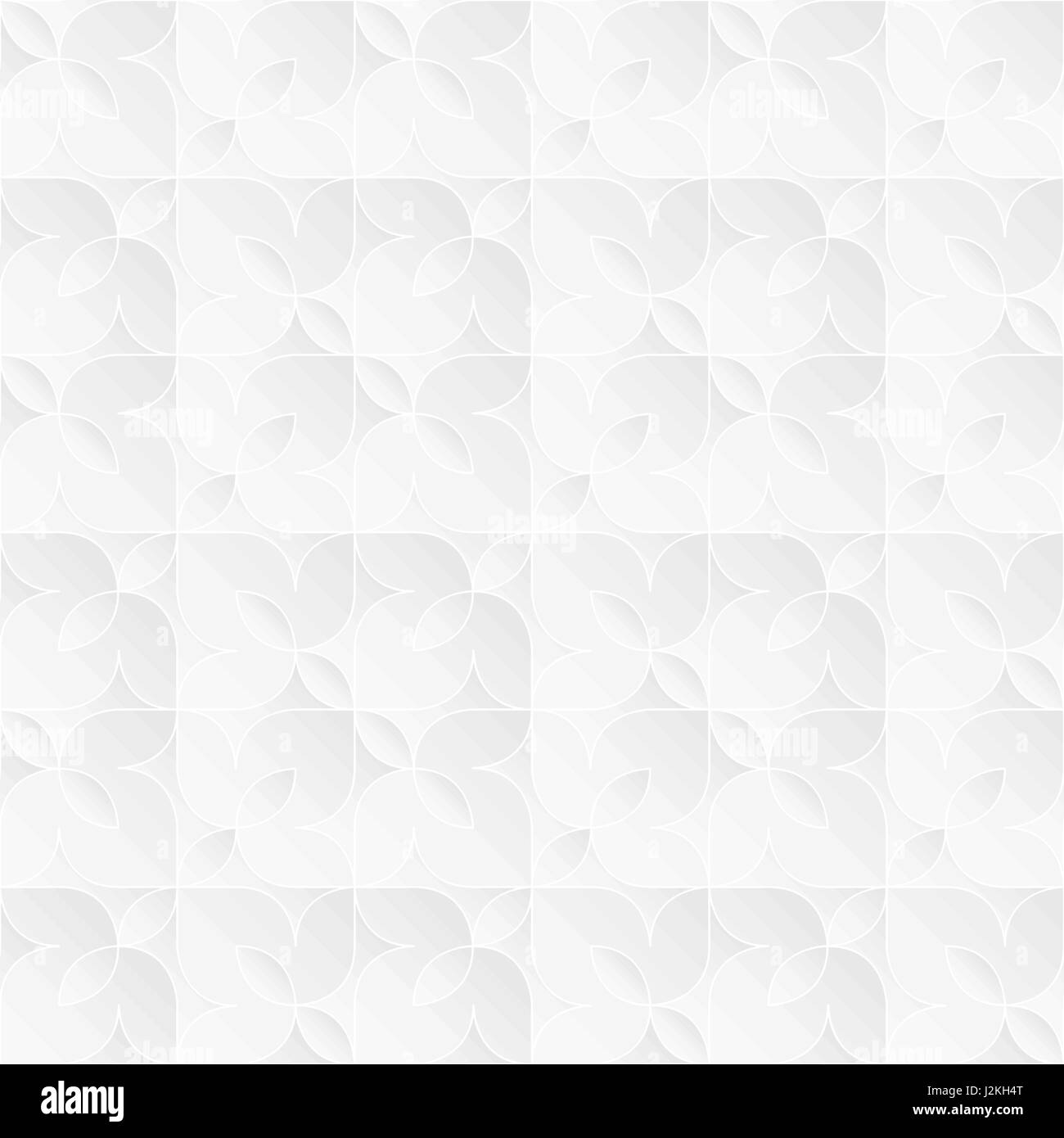 Bianco neutro texture. Decorative sfondo floreale con 3d a mosaico effetto della carta. Vector seamless modello ripetitivo. Illustrazione Vettoriale