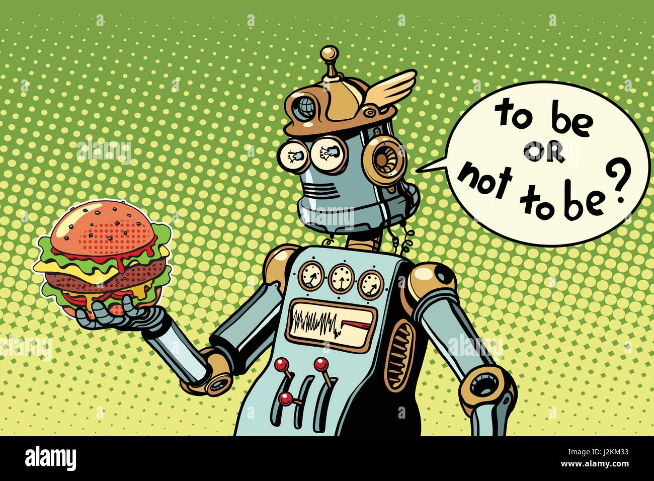 Robot hamburger fast food Illustrazione Vettoriale