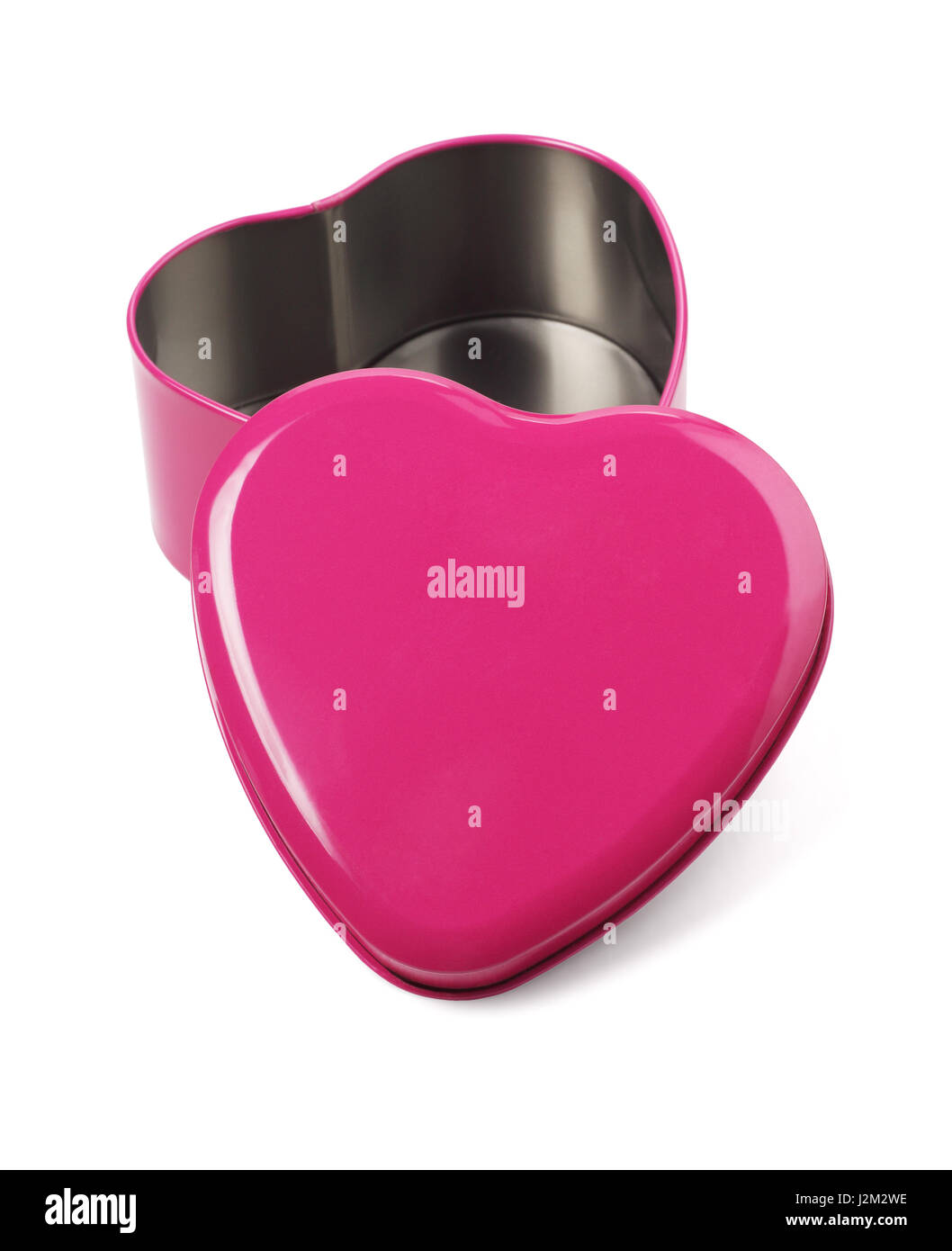 Aprire il cuore contenitore sagomato su sfondo bianco Foto Stock Aprire il cuore contenitore sagomato su sfondo bianco Foto Stock
