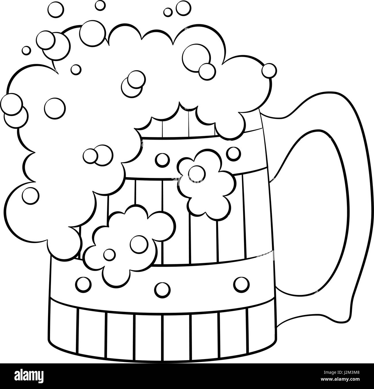 Boccale di birra, isolato Illustrazione Vettoriale