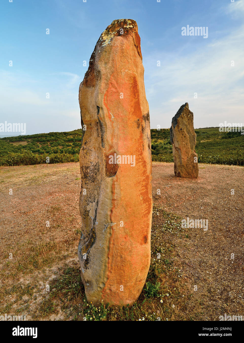 Portogallo Alentejo: pietra megalitico Menir Lavajo fare Foto Stock