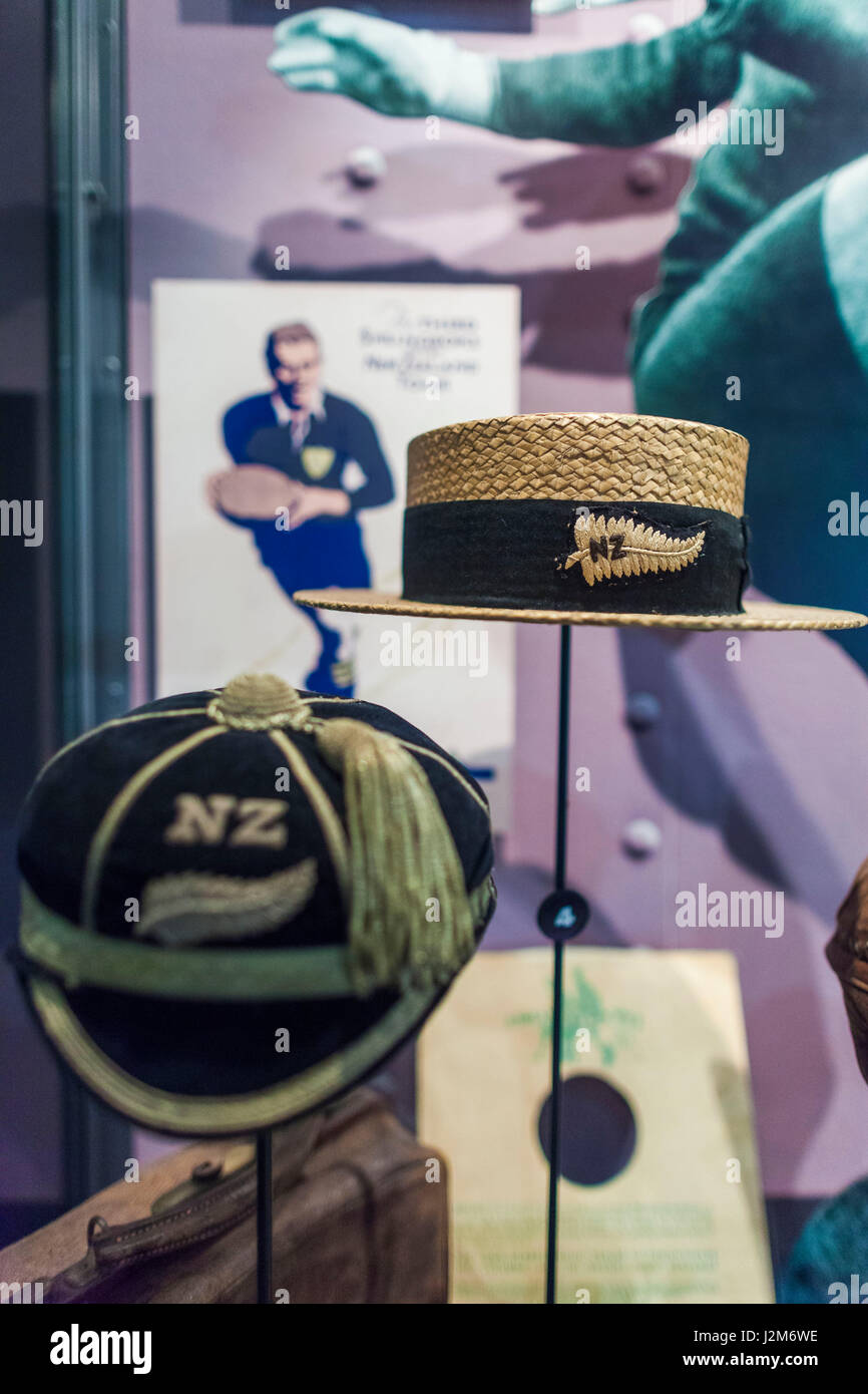 Nuova Zelanda, Isola del nord di Palmerston North, Nuova Zelanda Rugby Museum, il display interno Foto Stock