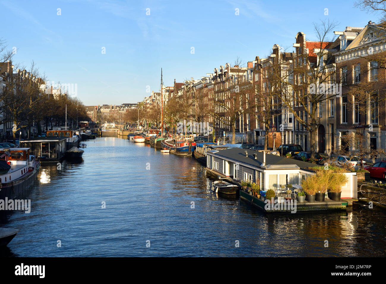 Paesi Bassi, North Holland / Noord-Holland, Amsterdam, xvii secolo canal ring area all'interno del Singelgracht, classificato come patrimonio mondiale dall UNESCO, canale Keizersgracht Foto Stock