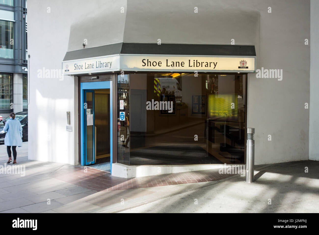 Ingresso alla calzatura Lane Libreria, Hill House, 1 po' di New Street, City of London, Regno Unito Foto Stock