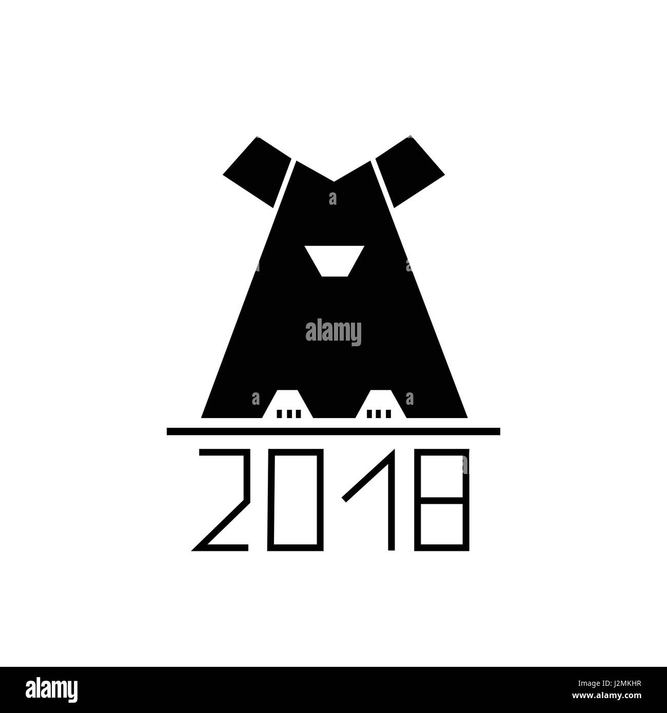 Cane astratto come simbolo 2018 anno. vettore Illustrazione Vettoriale