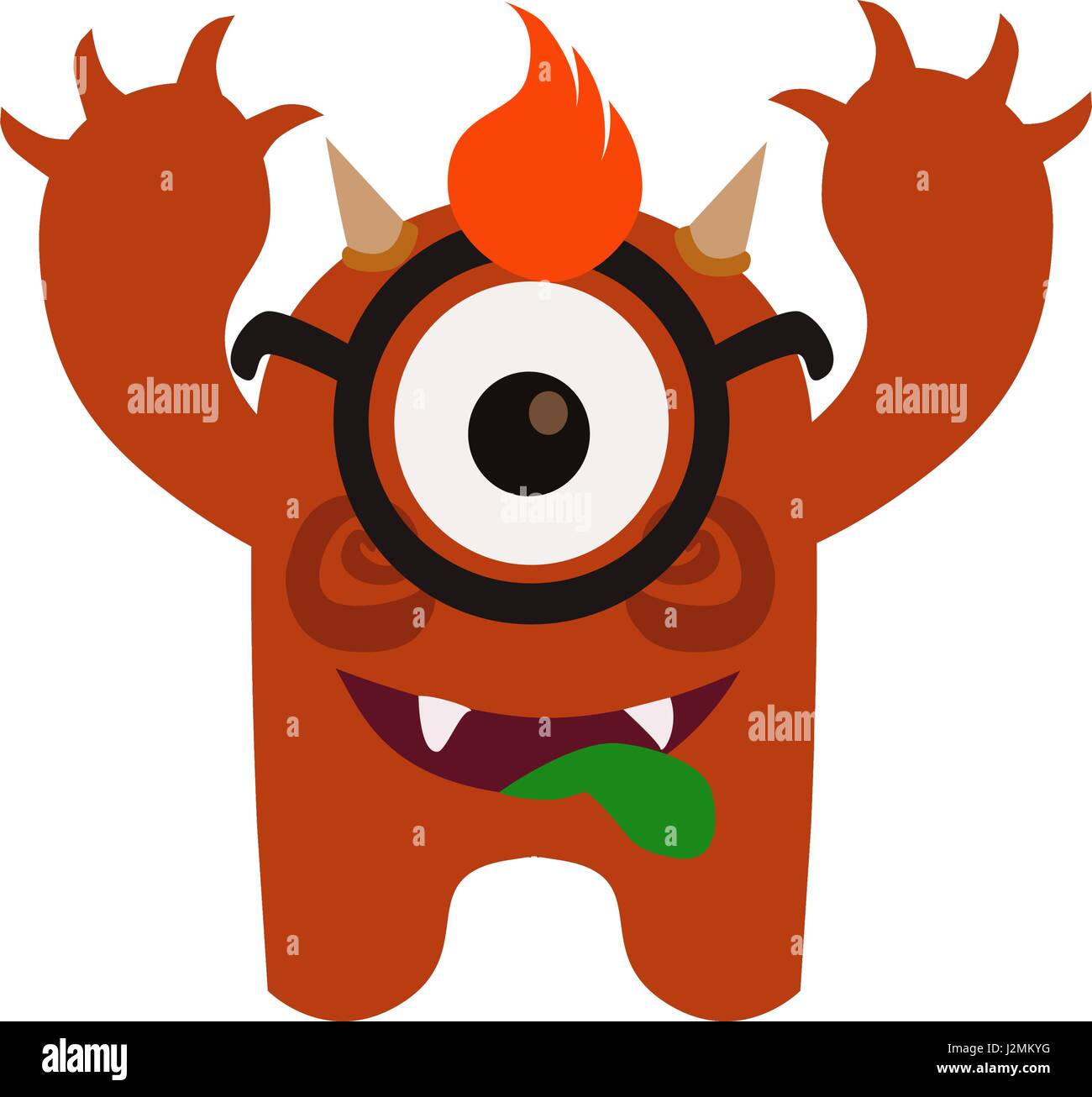 Carino e divertente Monster Avatar - Cartoni animati di carattere nel vettore di Piana Illustrazione Vettoriale