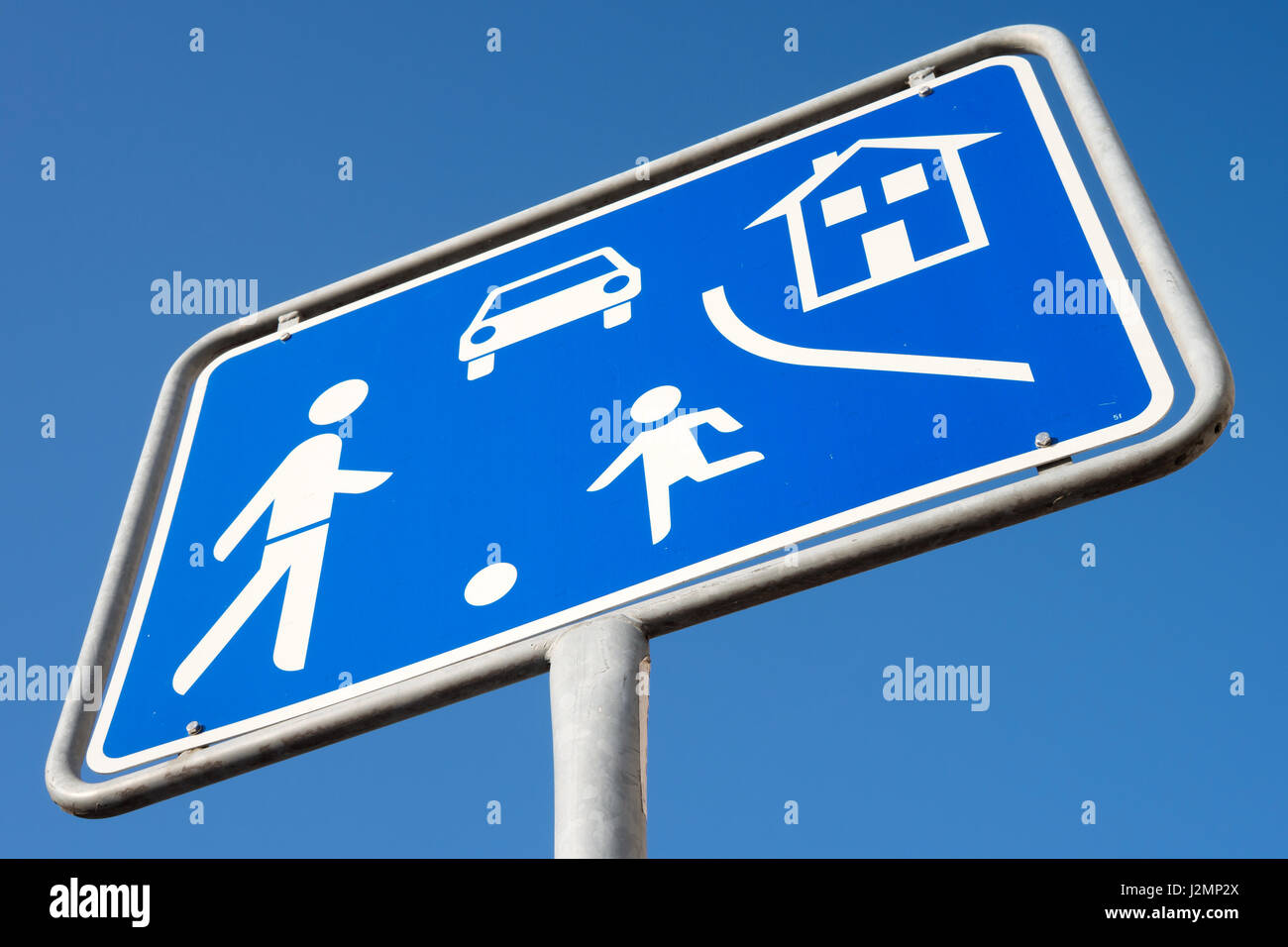 Il tedesco cartello stradale: zona domestica Foto Stock