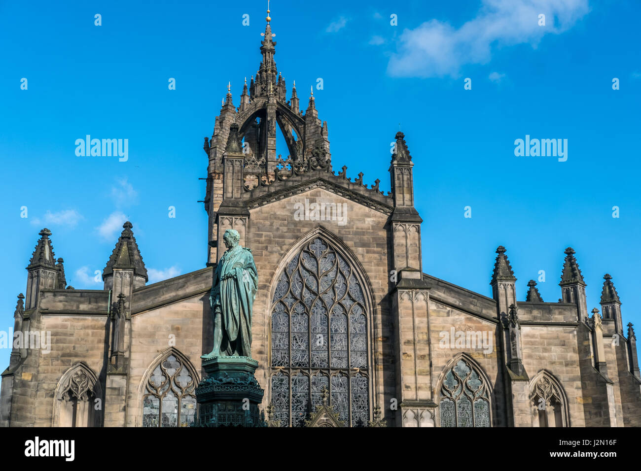 La Cattedrale di St Giles, noto anche come il grande Kirk di Edimburgo. Il principale luogo di culto della Chiesa di Scozia a Edimburgo. Il suo distintivo Foto Stock