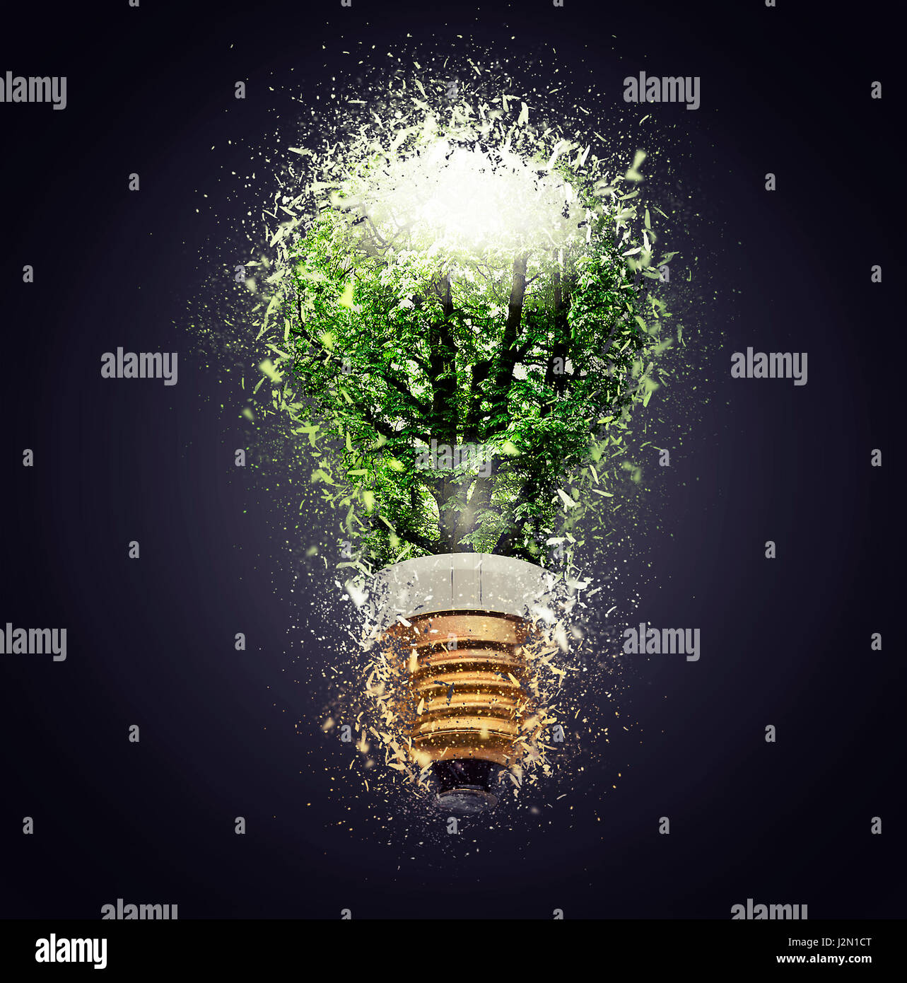 Bulbo elettrico lampada su sfondo bianco Foto Stock