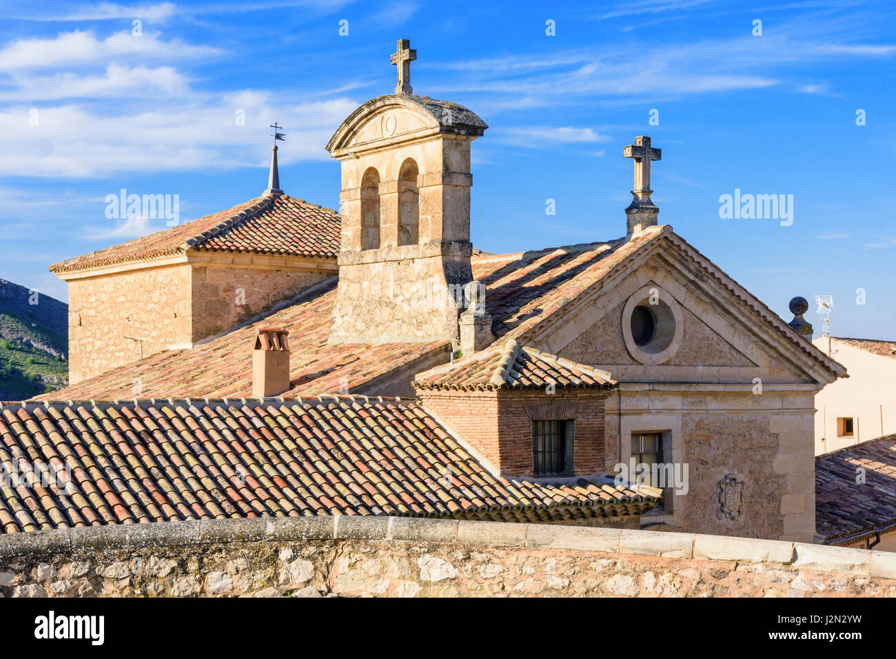 Cuenca città vecchia dettaglio del Convento de las Carmelitas Descalzas, Cuenca, Castilla La Mancha, in Spagna Foto Stock