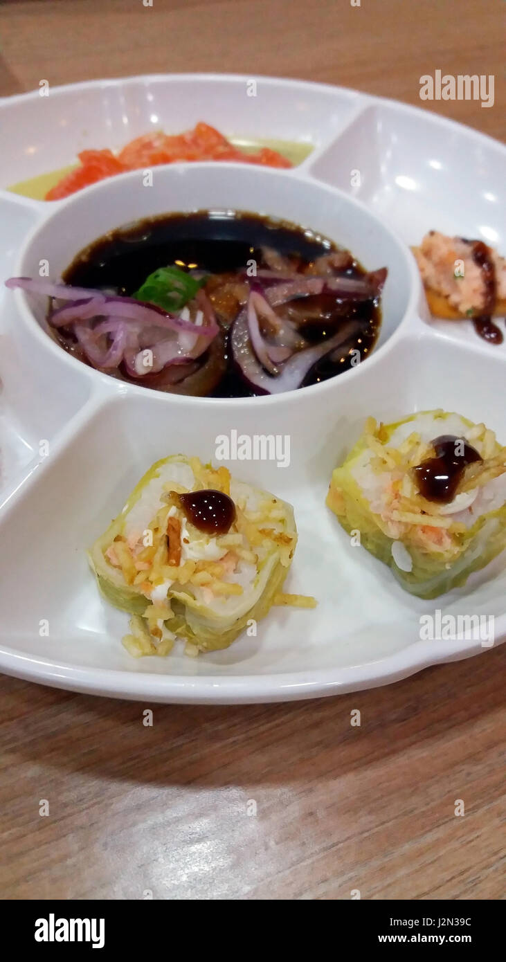 Il Sushi e ceviche Foto Stock