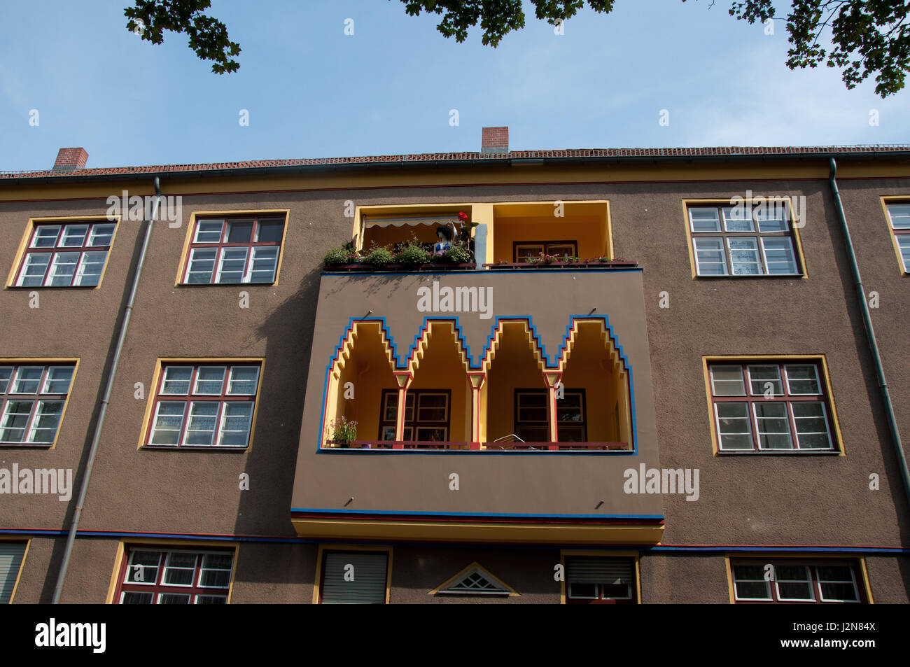 Exressionistische Wohnsiedlung/Modernistische Architektur, Paddenpuhl, Reinickendorf, Berlino Foto Stock