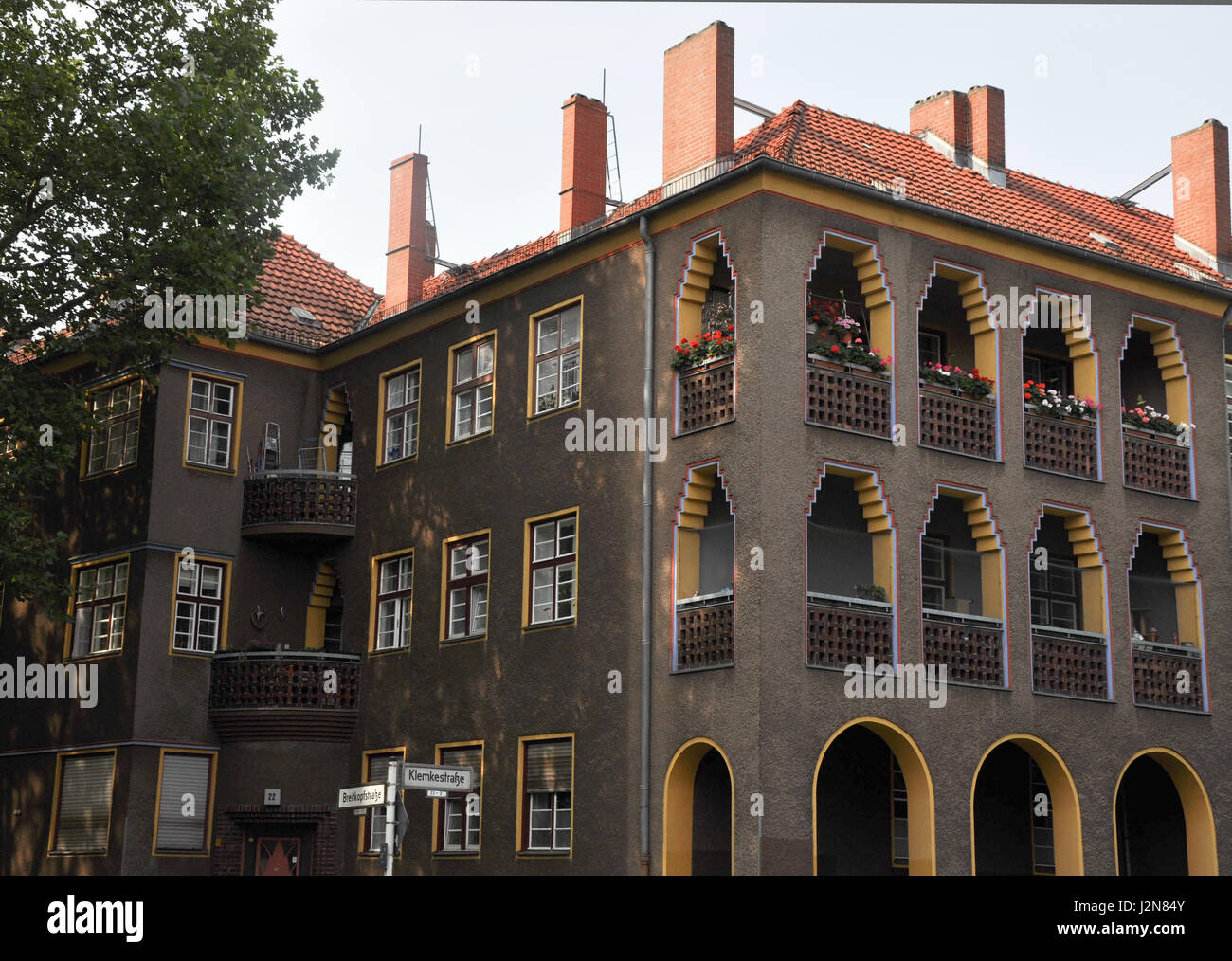 Exressionistische Wohnsiedlung/Modernistische Architektur, Paddenpuhl, Reinickendorf, Berlino Foto Stock