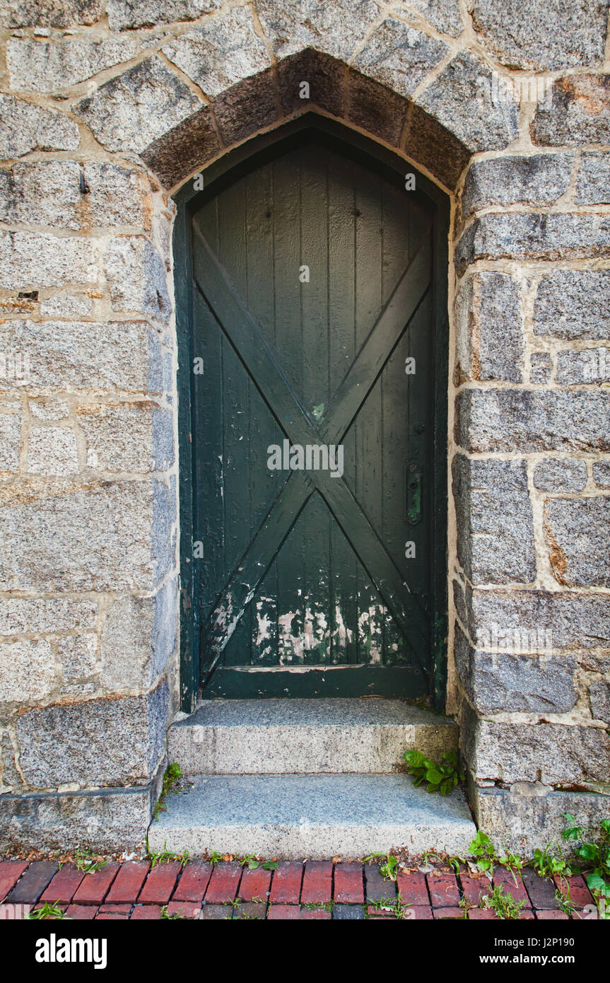 Sportello Verde presso la chiesa di San Pietro in Salem, Massachusetts. Foto Stock