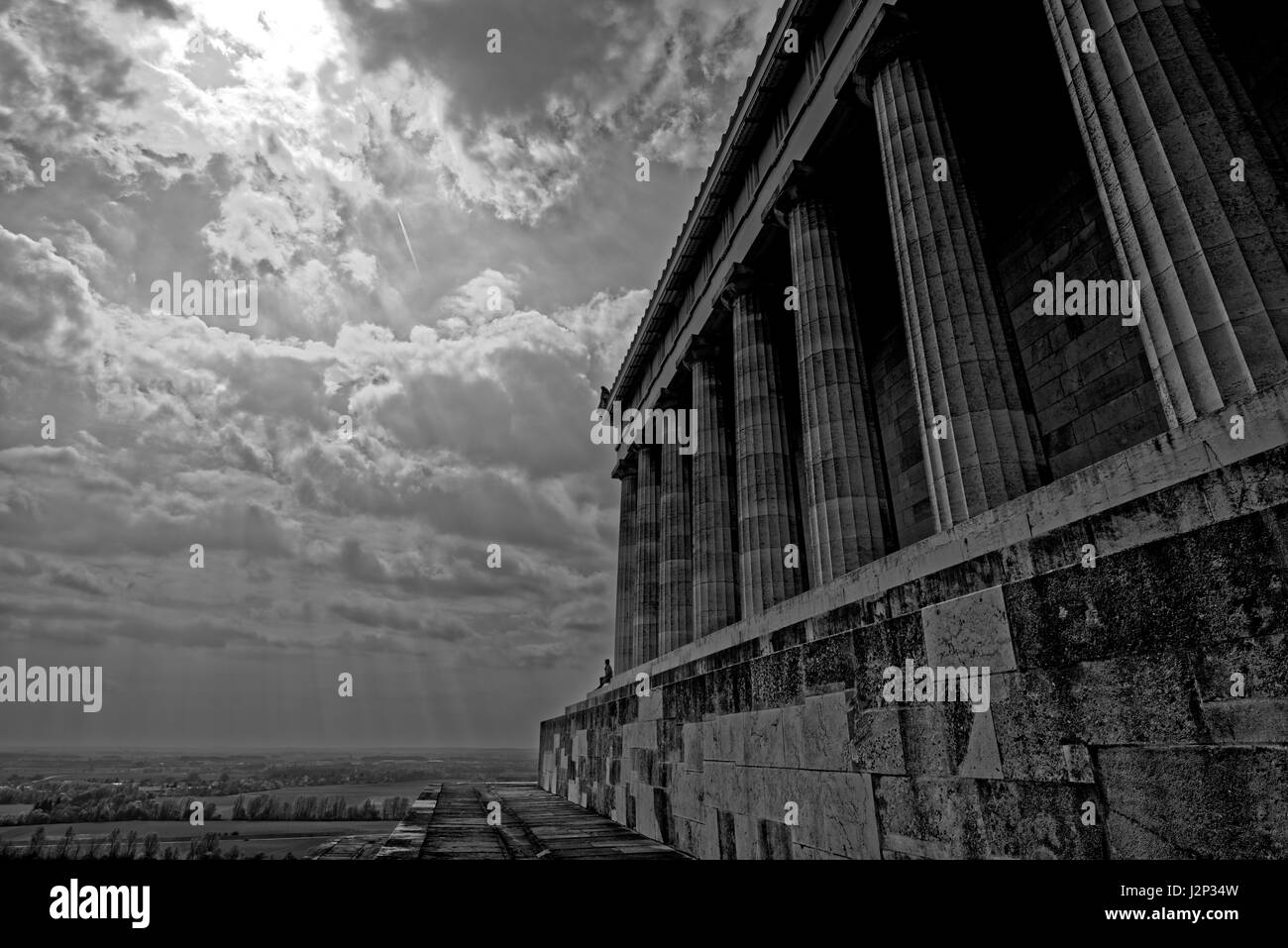 Walhall galt nach germanischem Glauben als eine Art Kriegerparadies . Walhall - Die Halle der toten Krieger . Architetto Leo von Klenze Foto Stock