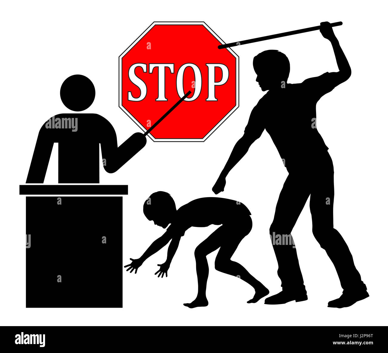 Mettere il divieto di punizioni corporali attraverso gli insegnanti nella pubblica istruzione Foto Stock