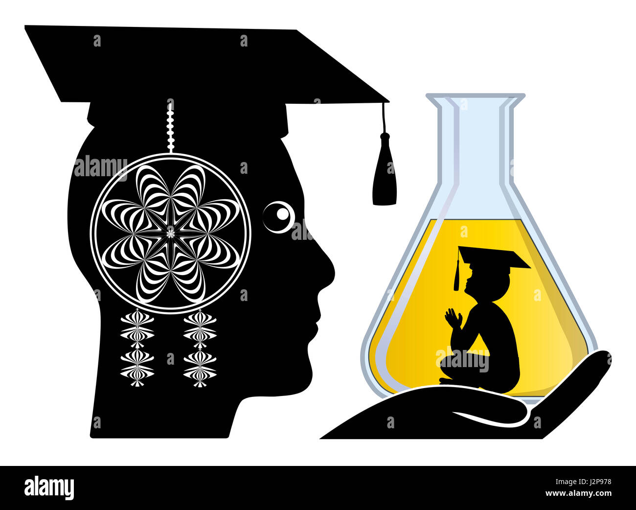 Embrione geneticamente ingegnerizzati in vitro da scienziato per particolari tratti selezionati come intelligence Foto Stock
