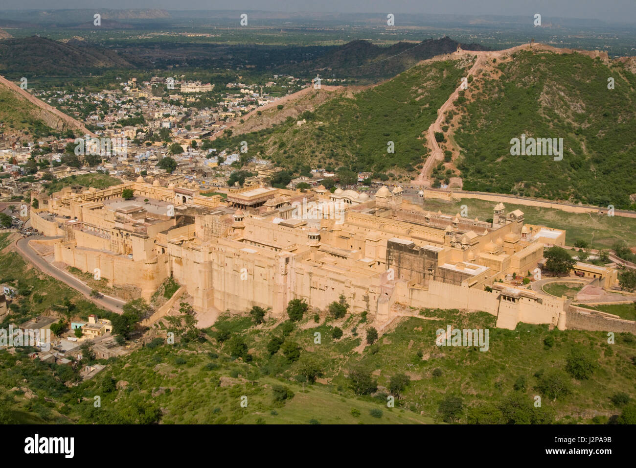 Forte Amber. Grande edificio fortificato. Antica casa del maharajah di Jaipur nel Rajasthan, India Foto Stock