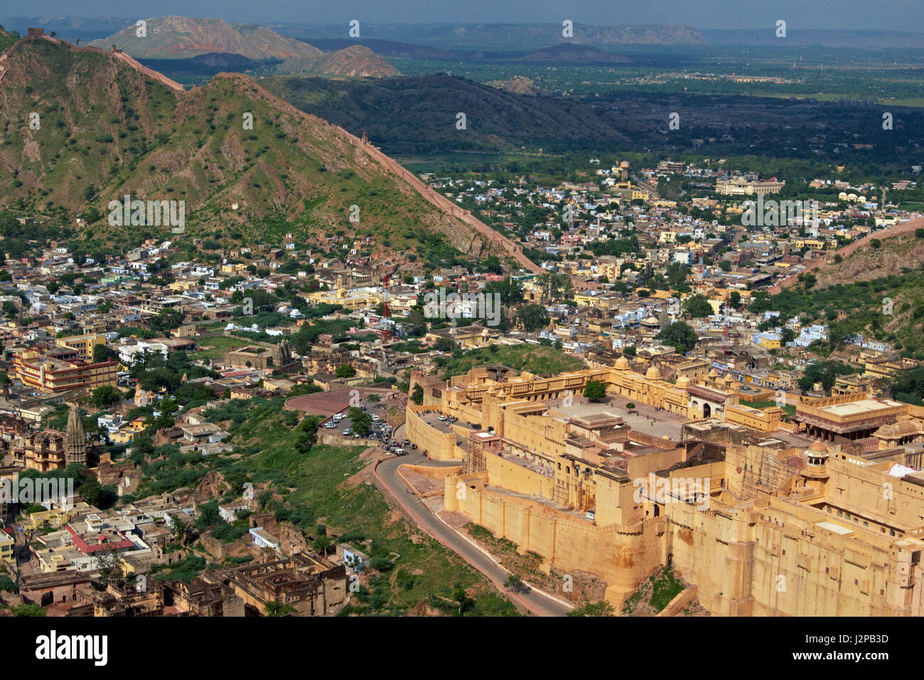 Forte Amber. Grande edificio fortificato. Antica casa del maharajah di Jaipur nel Rajasthan, India Foto Stock