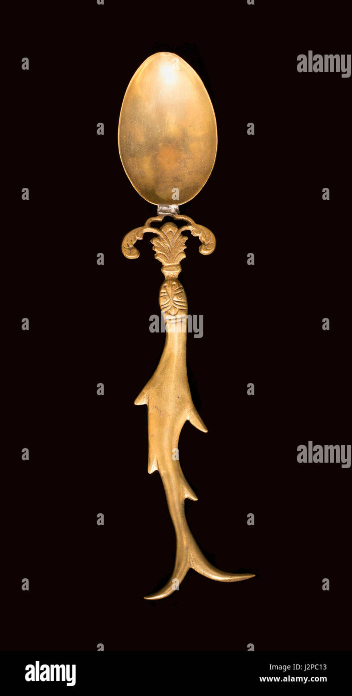 Un animale di ottone cucchiaio motif raccolti nel 1943 da un veterano americano in Inghilterra in attesa lo sbarco in Normandia Foto Stock