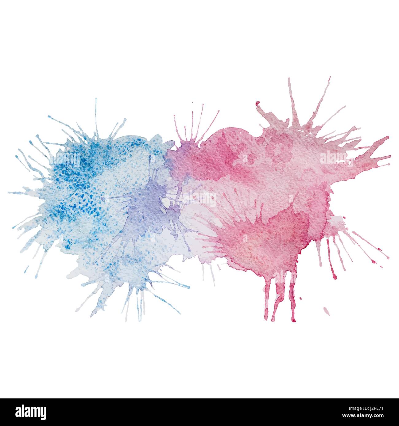 Vector rosa e blu splash acquerello macchia Illustrazione Vettoriale