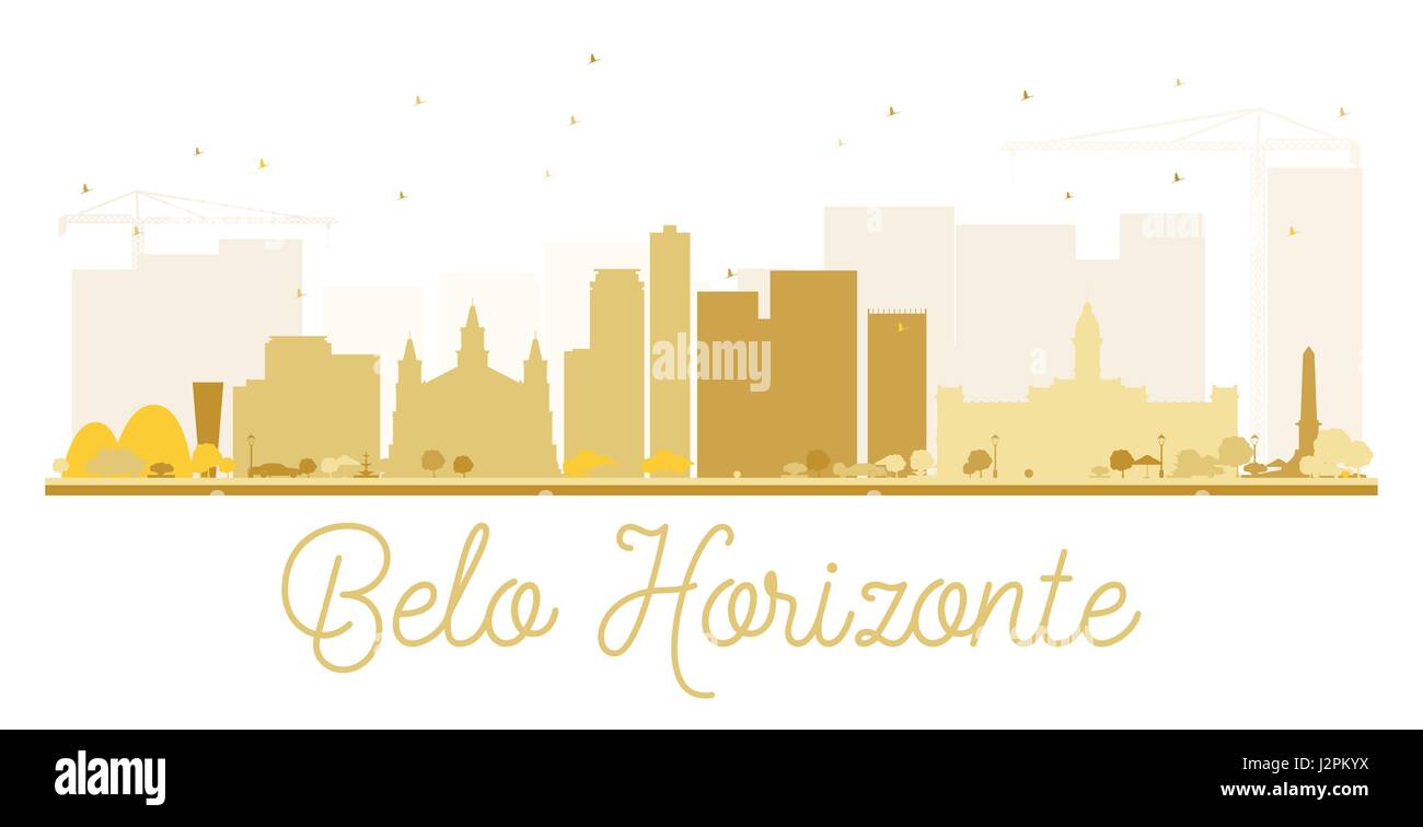 Belo Horizonte skyline della città golden silhouette. illustrazione vettoriale. semplice piatto concetto per il turismo presentazione, banner, cartellone o web. business tra Illustrazione Vettoriale