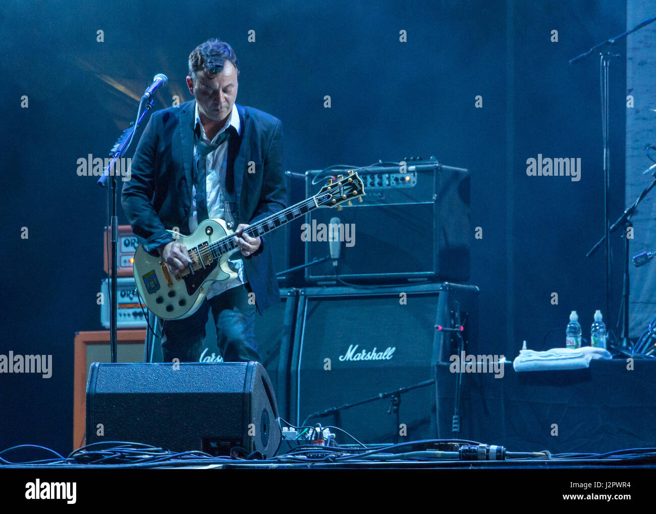 James Dean Bradfield del manic street predicatori al Sziget Festival a Budapest, Ungheria Foto Stock