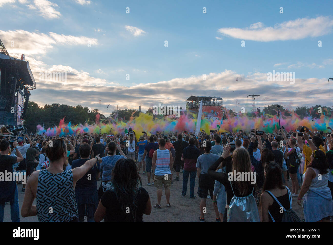 Il colore delle parti al Sziget Festival a Budapest, Ungheria Foto Stock Il colore delle parti al Sziget Festival a Budapest, Ungheria Foto Stock