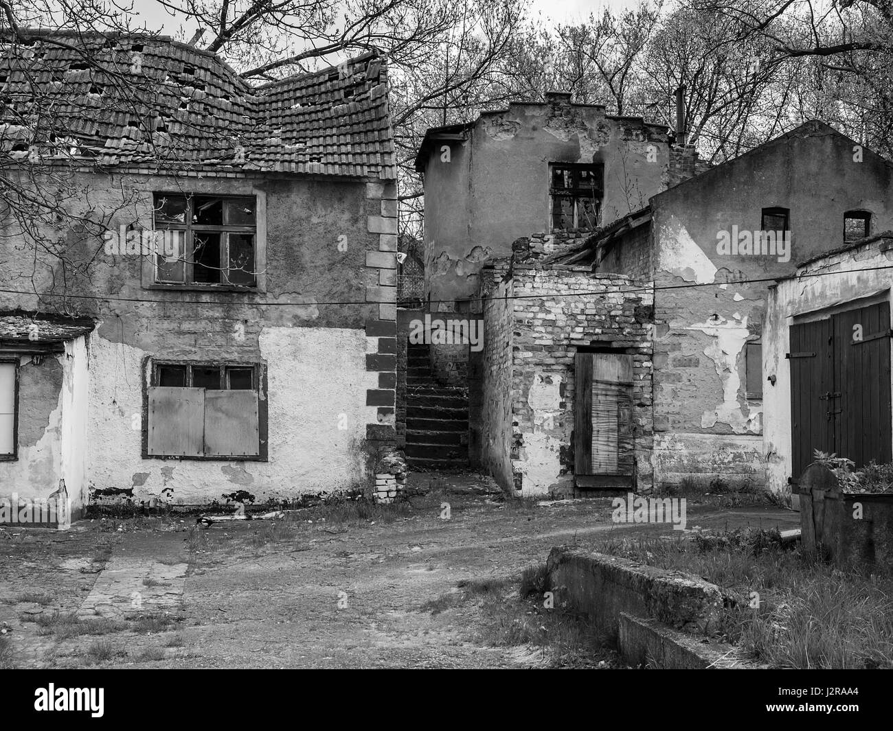 Rovinato casa vecchia Foto Stock